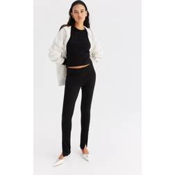 H&M Zip-Hem Heavy Jersey Leggings - Black