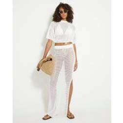 River Island Womens Cream Crochet Tie Waist Beach Top