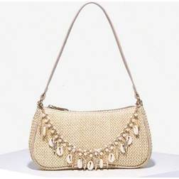 Shein Novachic Simple Straw-Woven Shoulder Bag - Pearl