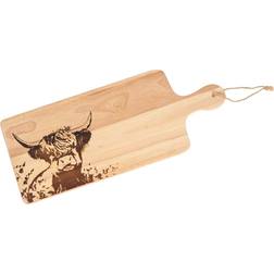 imPRESS Highland Cow Oak Paddle Natural Chopping Board
