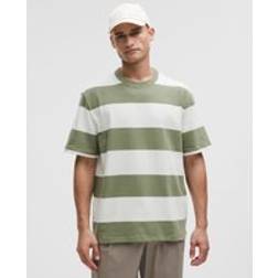 Lululemon T-Shirt Aus Schwerem Baumwolljersey Streifen Pack Stripe Burnside Green White