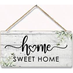 Shein White Rustic Wooden Plaque Sign Wall Decor