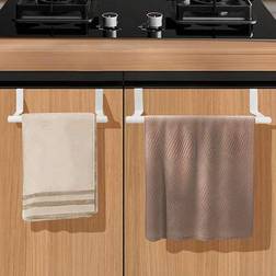 Shein Cirelle 1PC White Single Rod Towel Rack Cabinet Door Back Type Hanging Rack Non-punched Towel Rod