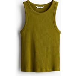 H&M Ribbat Linne - Olivgrön