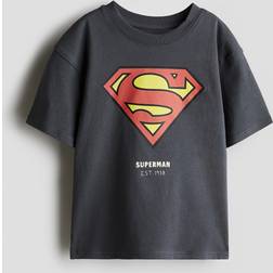 H&M Superman T-shirt Med Tryk - Mørkegrå
