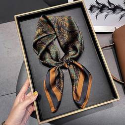 Shein Imitation Silk Floral Print Square Scarf - Multi-Purpose