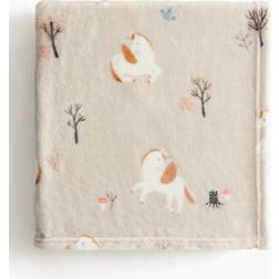 H&M Mønstret Fleeceplaid Lys Beige 100x150 Tæppe