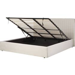 Beliani Modern Upholstered Ottoman Storage Beige Vion Frame Bed