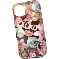Shein Leopard Star Print Clear Phone Case for iPhone 16