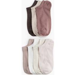 H&M Dame 7-Pack Ankelsokker - Pudderrosa/Mørk Tåkerosa