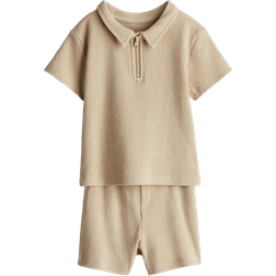 H&M Baby 2-delat Set I Våfflad Trikå - Beige