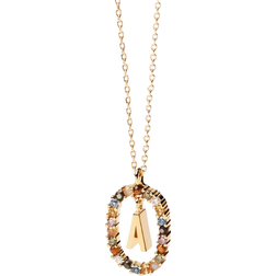 Pdpaola Letter Necklace - Gold/Multicolour