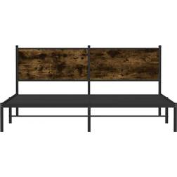 vidaXL Estructura De Cama Sin Colchén Metal Roble Ahumado 180x200 cm