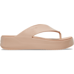 Crocs Getaway Platform Patent Flips - Pink Caramel