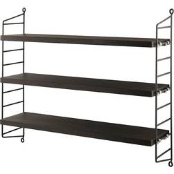 String Pocket Oak/Dark Brown Wall Shelf 60cm