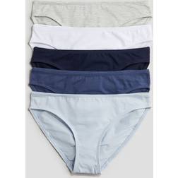 H&M 5er-Pack Slips - Blau/Weiß/Grau