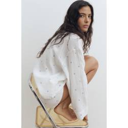 H&M Pyjama Mit Oberteil Und Shorts - Weiß