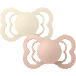 Bibs Supreme Silicone Size 2 6+m 2-pack - Ivory/Blush