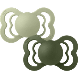 Bibs Supreme Silicone Size 2 6+m 2-pack - Sage/Hunter Green