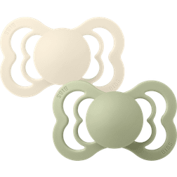 Bibs Supreme Silicone Size 2 6+m 2-pack - Ivory/Sage
