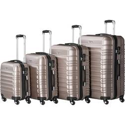 Zelsius Hard Shell Suitcase Set of 4 - Champagne