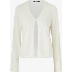 Gina Tricot Folded Sleeve Single Button Knitted Cardigan - Cream White