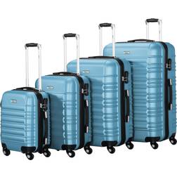Zelsius Hard Shell Suitcase Set of 4 - Steel Blue