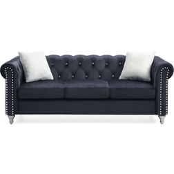 Glory Furniture Raisa Black Sofa 83" 3 Seater