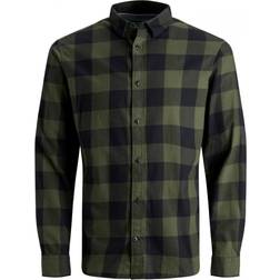 Jack & Jones Camicia 'Gingham' Oliva/Nero