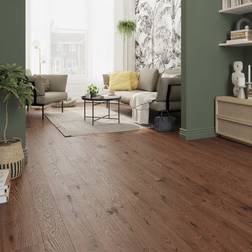 GoodHome Skara Rustic Brown Oak Real Wood Top Layer 1.35m²