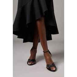 Coast Tilda Faux Leather Lattice Front High Heel Sandals - Black