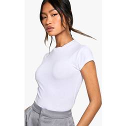 boohoo Basic Cotton Cropped Baby T-Shirt - White