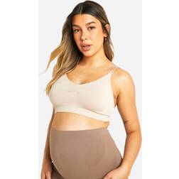boohoo Womens Maternity Seamless Nursing Bra Beige S