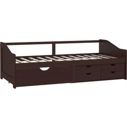 vidaXL Solid Pinewood Dark Brown Soffa 204cm 3-sits