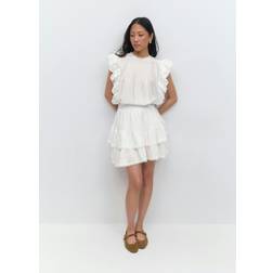 Gina Tricot Boho Mini Skirt Korte Nederdel - Hvid