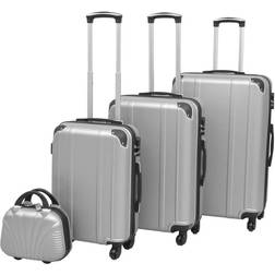 vidaXL Hardcase Trolley 4 stk. - Silver