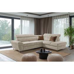 Ivy Bronx Fabric Corner Beige 93cm H x 256cm W x 210cm D Sofa