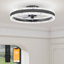 VOLISUN 40cm Modern Smart LED Ceiling Fan Light