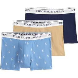 Polo Ralph Lauren Förpackning Med 3 Klassiska Bomullsboxers - Blått/Brunt/Marinblått