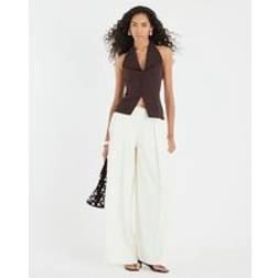 River Island Sleeveless Halter Neck Waistcoat - Brown