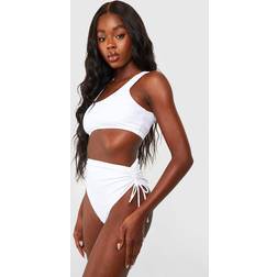boohoo Womens Control Scoop Bikini Top - White