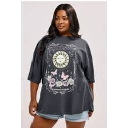 Yours The Sun Graphic Oversized T-Shirt - Grey