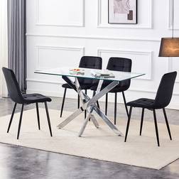 Kosy Koala 4 Seater Glass Rectangle Dining Set