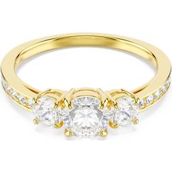 Swarovski Stilla Attract Ring Round Cut Gold-tone Plated - White