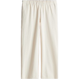 H&M Beige Wide Jersey Trousers - Beige
