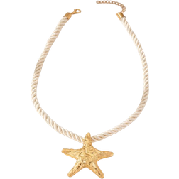 Shein 1 Pc Ocean Sea Beach Summer Vocation Starfish Cord Necklace For Women