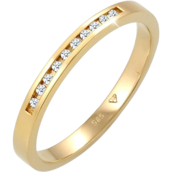 Elli Engagement Band Ring - Gold/Diamonds