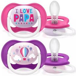 Philips Avent Ultra Air Pacifier 6-18m 2-pack Pink/Purple
