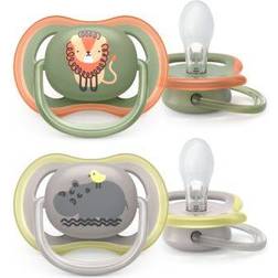 Philips Avent Ultra Air Pacifier 6-18m 2-pack Green/Grey