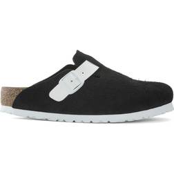 Birkenstock Boston Suede Leather/Birko-Flor - Black White